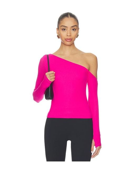 Michael Lauren Pink Magdaleno Asymmetrical Longsleeve Top