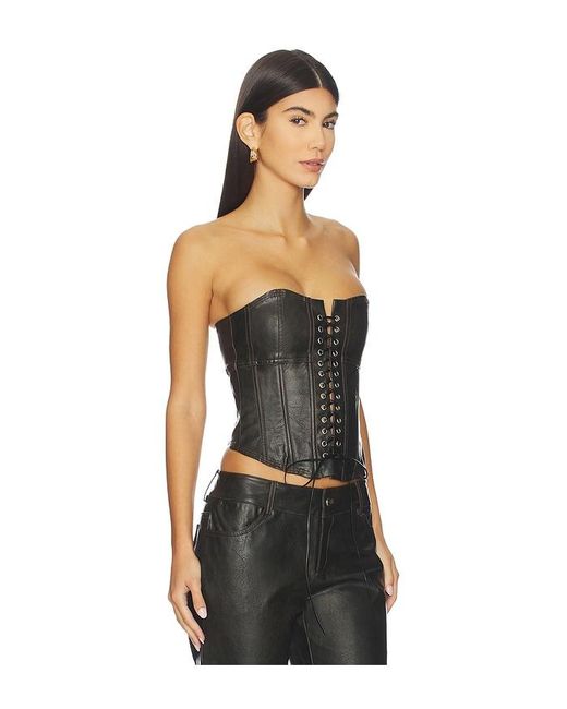 OW Collection Black Sable Corset Top