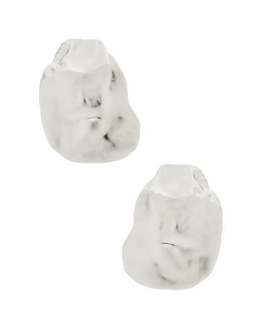 Lelet White Hera Hammered Earrings