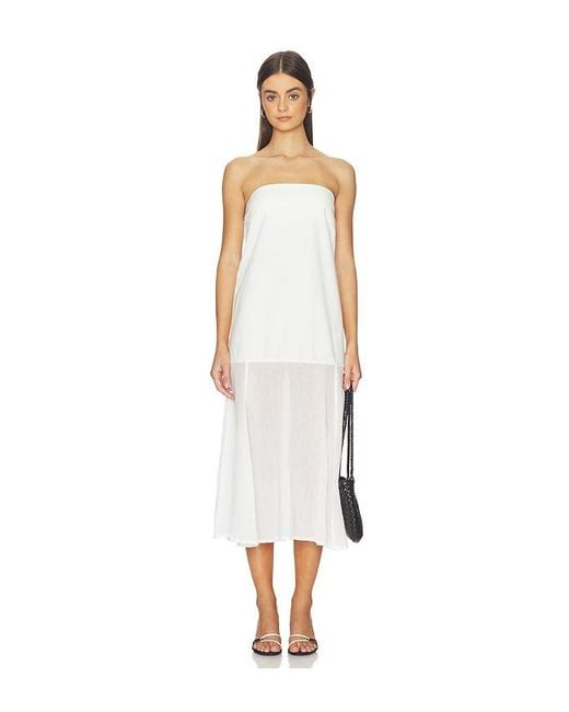 Free People White X Free-Est Sabeen Tube Midi Dress