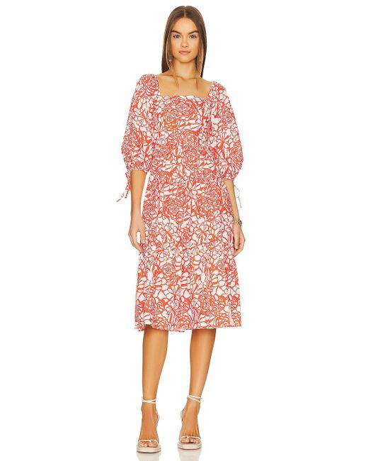 Amanda Uprichard Francine Midi Dress in Red Lyst
