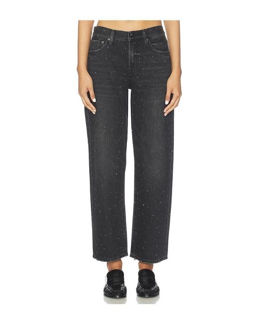 Pistola Lexi Midrise Bowed Straight Jeans Black