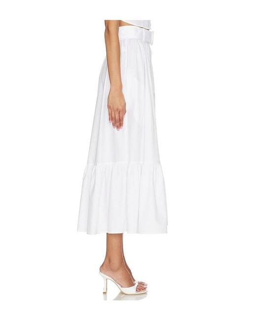 Matthew Bruch White Button Down Midi Skirt
