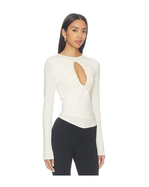 The Line By K White Demi Keyhole Top