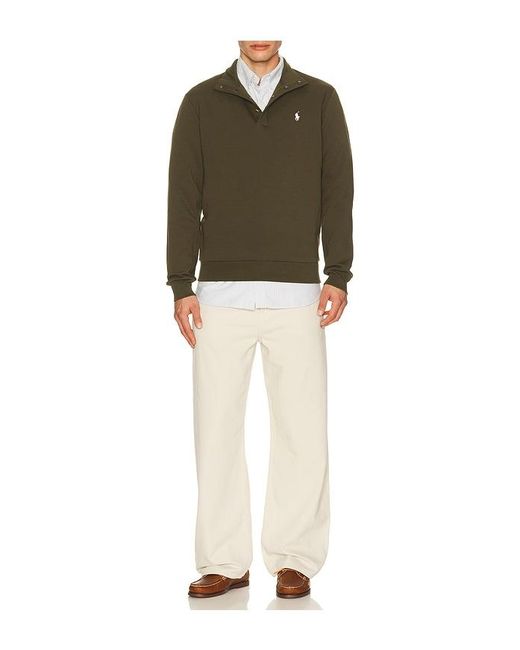 Polo Ralph Lauren Green Long Sleeve Double Knit Tech Snap Mocknock Pullover for men