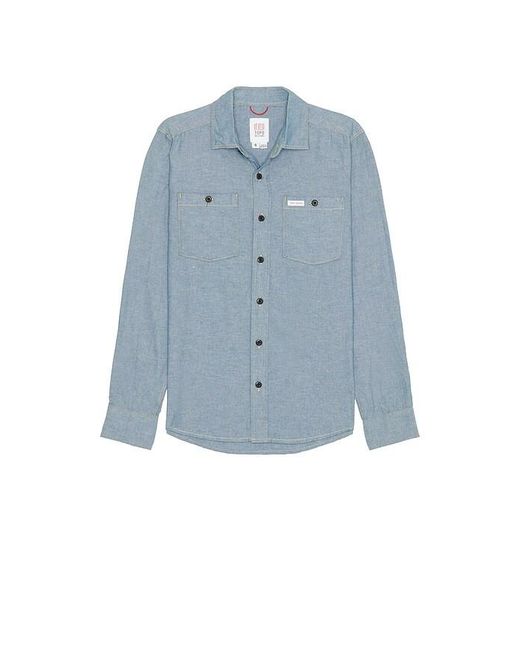 Topo Blue Utility Chambray Shirt for men