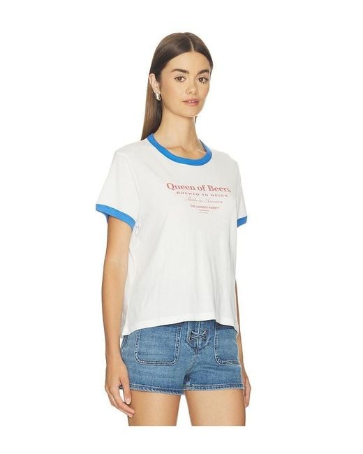 The Laundry Room White Queen Of Beers Perfect Ringer Tee