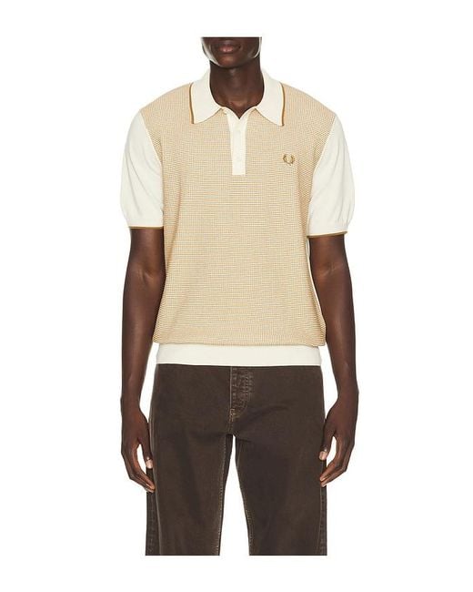 Fred Perry Blue Tonic Waffle Knitted Polo for men