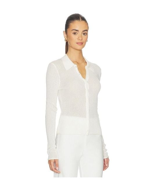 SABLYN White Pyper Slim Button Up W/ Collar