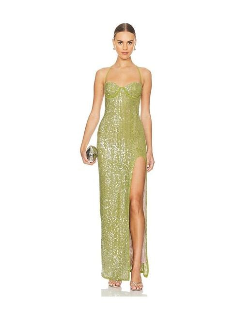 Camila Coelho White Brihante Sequin Maxi Dress