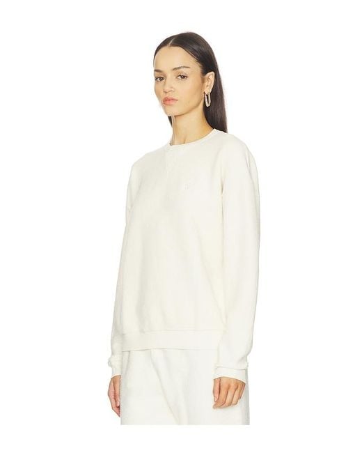 ÉTERNE White Classic Reverse French Terry Crew Sweatshirt