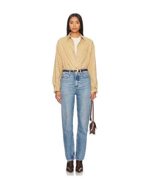Agolde Blue High Rise Stovepipe Jeans