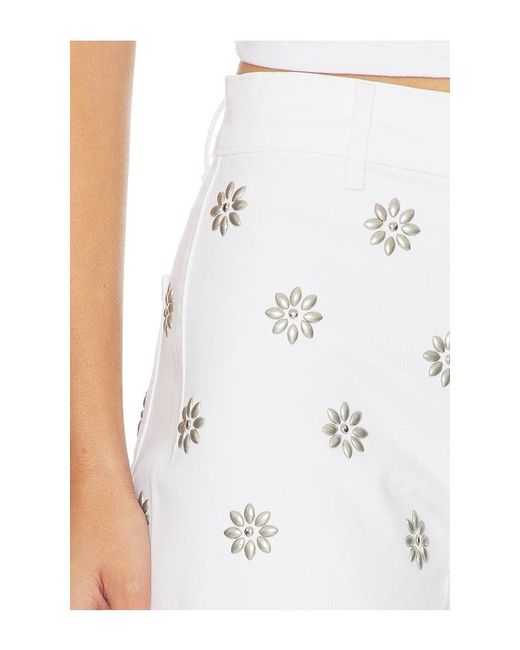 Veronica Beard White Grant High Rise Wide Leg Crop