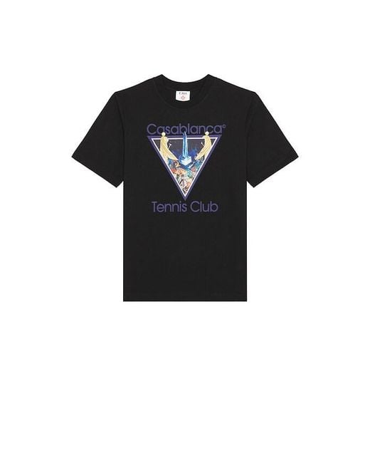 Casablanca Black Monde Perdu Tennis Club Icon Printed Classic T-Shirt for men