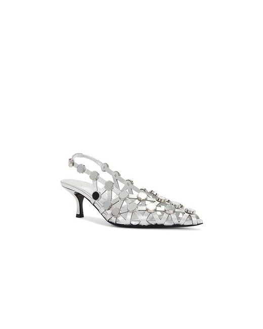 The Attico White Grid 50Mm Slingback