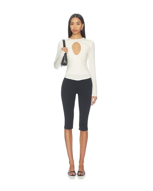 The Line By K White Demi Keyhole Top