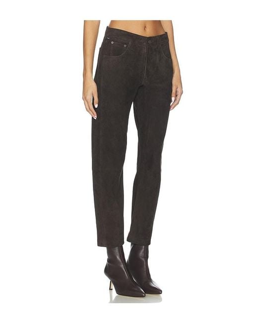 Citizens of Humanity Black Winslow Suede Low Rise Boyfriend