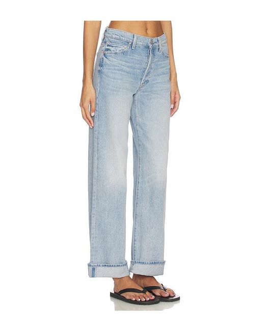 Mother Blue The Dodger Button Hover Cuff Jeans