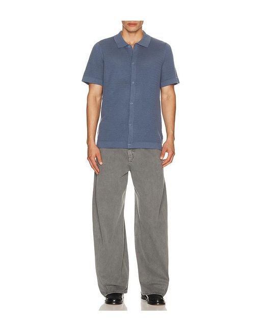 Onia Blue Drop Needle Button Up Shirt for men