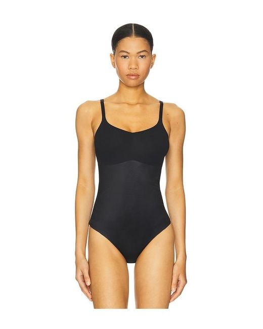 Spanx Black Shape Invisible Cami Thong Bodysuit