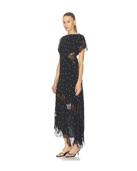 A.L.C. Black Alessia Polka Dot Crepe And Lace Maxi Dress