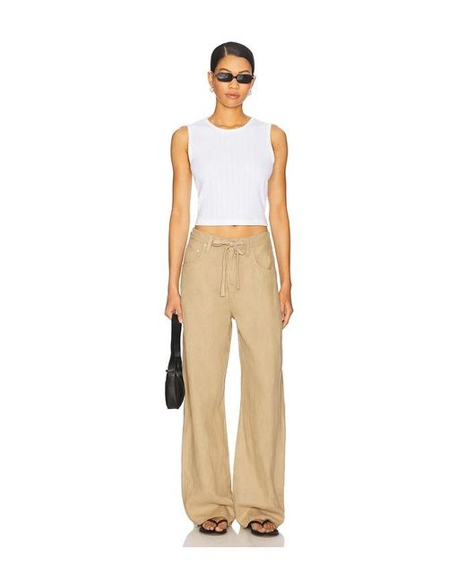 Leset Natural Pointelle Sleeveless Crew Top