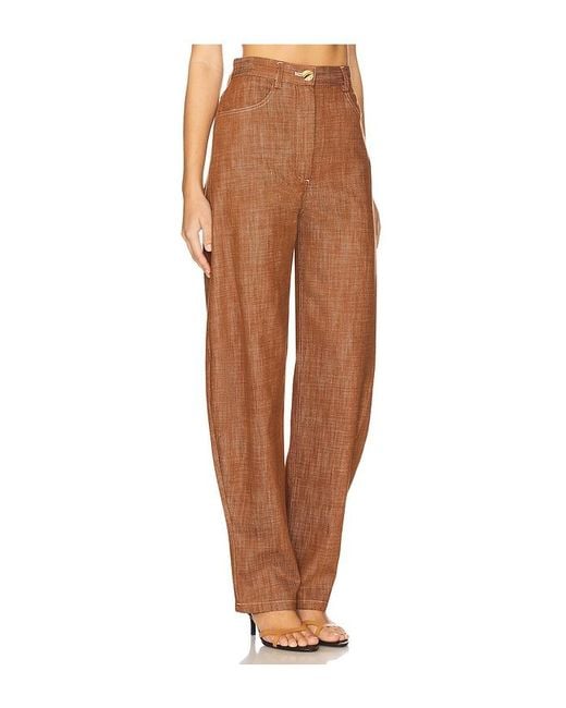 Matthew Bruch Orange High-Waist Barrel Wide Leg