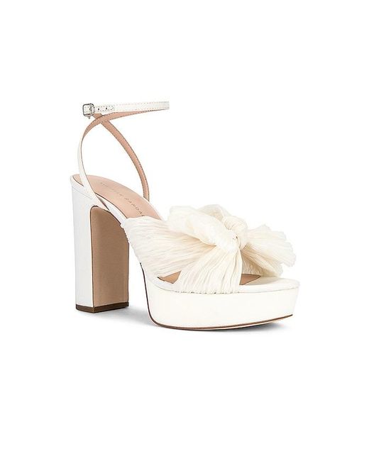 Loeffler Randall White Natalia Pleated Knot Platform
