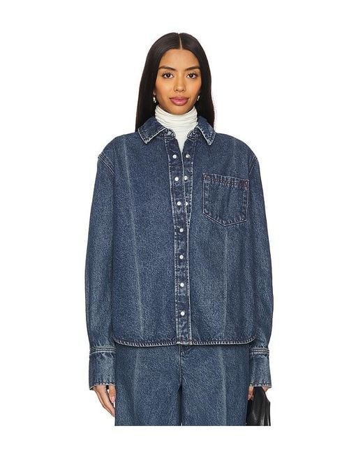 Mae Button Down En Color Azul Talla (También En Xs, S) GRLFRND de color Blue