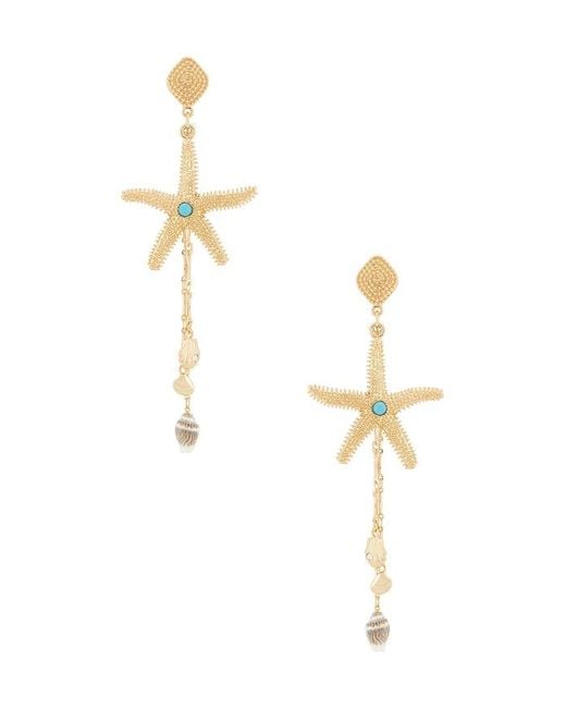 Ettika Metallic Starfish Seeker Drop Earrings