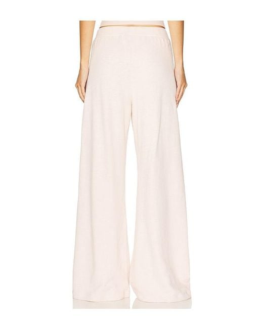 ÉTERNE White Drawstring Lightweight French Terry Wide Leg Sweatpant