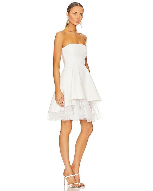 BCBGMAXAZRIA White Short Strapless Evening Dress