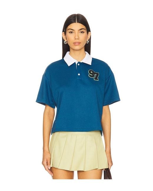 superdown Blue Alinia Polo Top