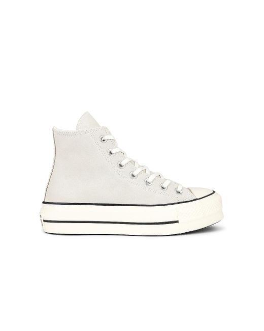 Converse Suede Chuck Taylor All Star Lined Platform Sneaker in White | Lyst