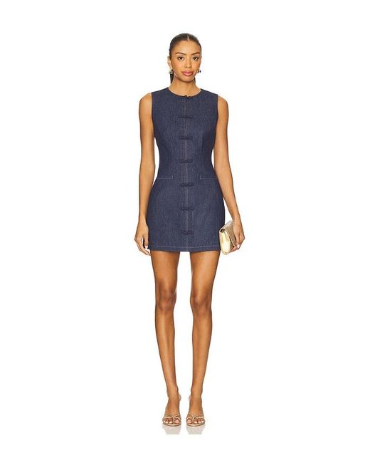 SAU LEE Billie Denim Mini Dress in Blue | Lyst