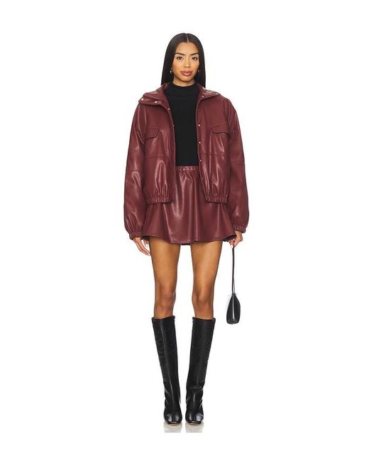 Lovers + Friends Red Jordan Faux Leather Mini Skirt