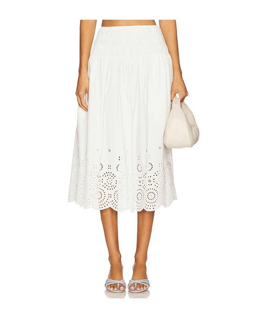 L'academie White 'Academie By Marianna Lya Midi Skirt