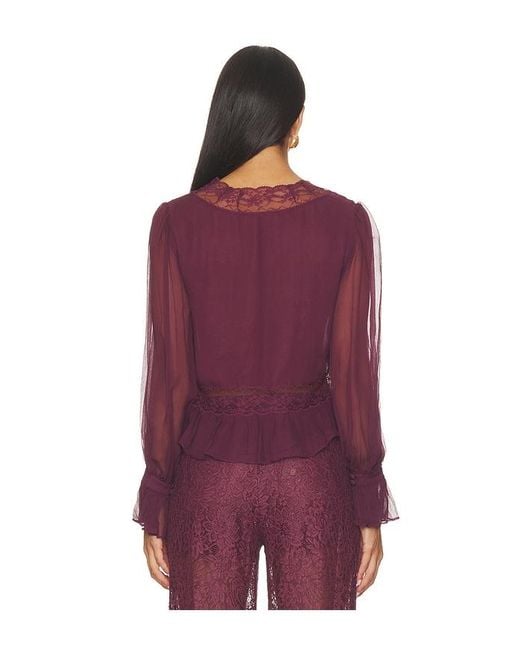 LoveShackFancy Purple Thessira Top