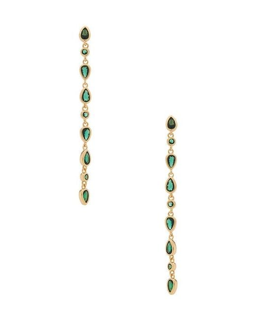 Ettika Green Crystal Rainfall Earrings