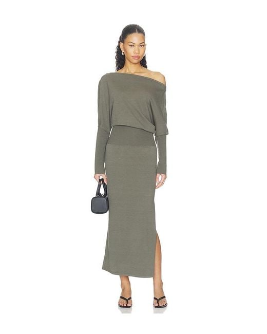 Jonathan Simkhai Green Janese Off Shoulder Midi Dress