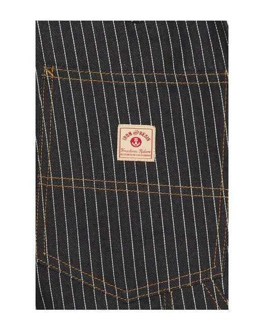 Iron & Resin Black Dennis Striped Denim Shorts for men