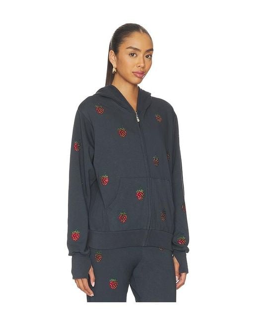 Lauren Moshi Blue Hezly Zip Up Hoodie