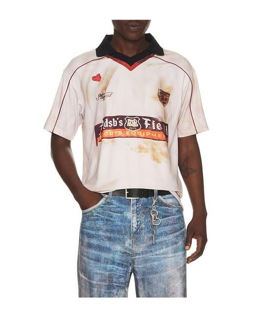 ANDERSSON BELL Blue Dust Printed Football Jersey T-Shirt for men