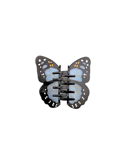 Solar Eclipse Blue Hand-Painted Monarch Butterfly Claw Hair Clip
