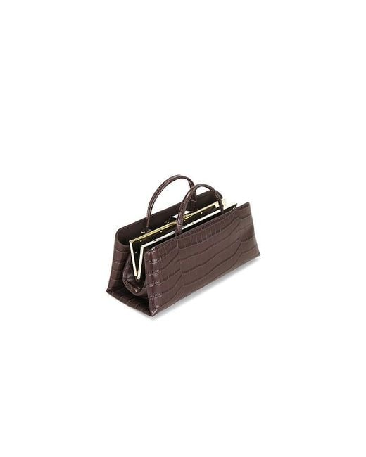VERAFIED Brown X Revolve X Revolve Croc ?Clair Clutch Shoulder