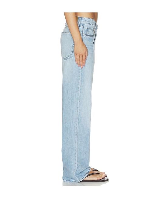 Rag & Bone Blue Featherweight Cam Full Straight Jeans