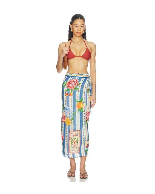 Agua Bendita Blue Zinna Basket Sarong