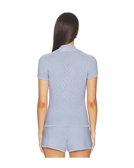 SRG Blue Gidget Knit Polo Cardigan