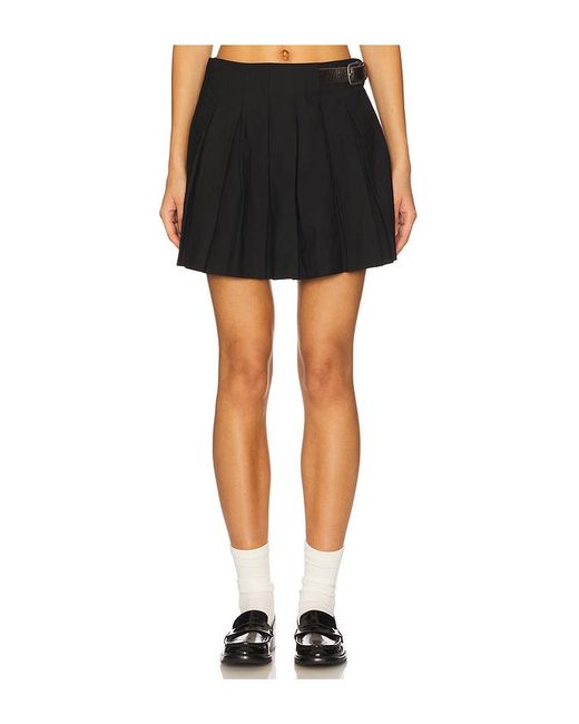 Sea Black Adeline Belted Mini Skirt