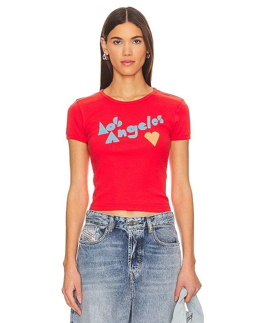 Camiseta ringer itty bitty Mother de color Red